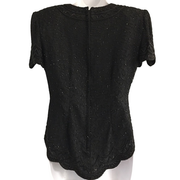 Vtg silk beaded short sleeve top India - Picture 3 of 11